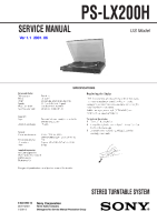 Sony PS-LX200H - Service Manual 
